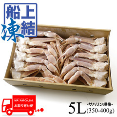 水産品/蟹類(生ズワイガニ類)/築地蟹商 ロシア船凍品 身入り◎ 生ズワイガニ(オピリオ種) セクション サハリン規格 5L(350/400) 5kg