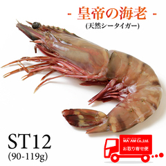 水産品/有頭プラウン・シュリンプ/[ケース販売]天然シータイガー 皇帝の海老 有頭殻付きホール ST12(約90〜119g)