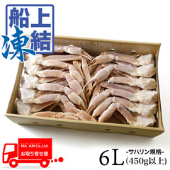 水産品/蟹類(生ズワイガニ類)/築地蟹商 ロシア船凍品 身入り◎ 生ズワイガニ(オピリオ種) セクション サハリン規格 6L(450gup) 5kg