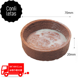 製菓材料/タルトシェル(ラウンド)/[ケース販売]コンフィレタス プレミアム タルトシェル ココア レドンド70/丸 70mm 12個入り